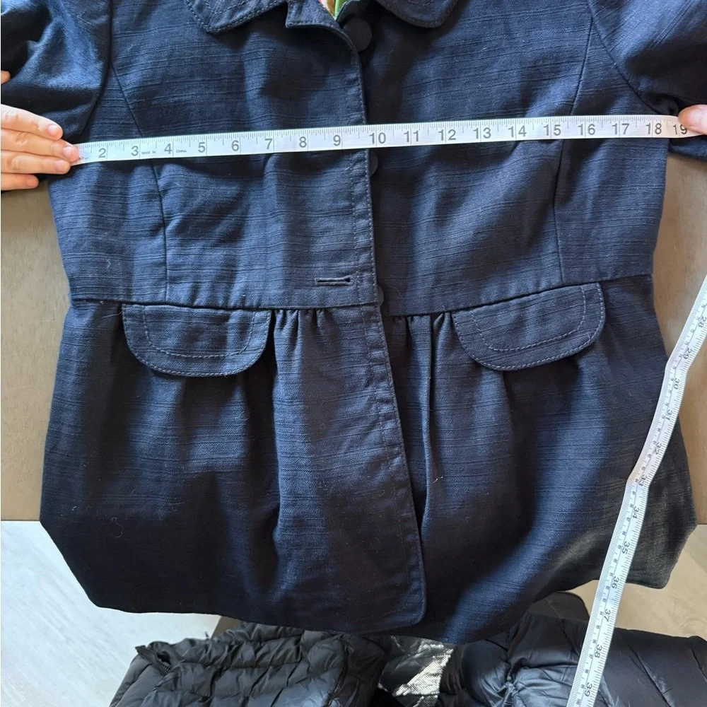 J. Crew Dark Blue Pea preppy office Coat - Picture 4 of 4